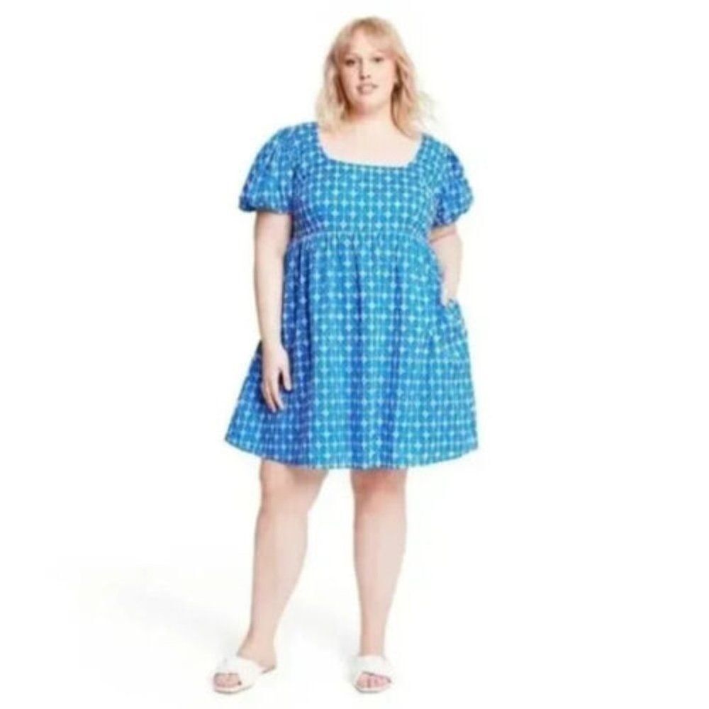 Rhode x Target Blue Eyelet Babydoll Dress - Size 1X - NEW with tag